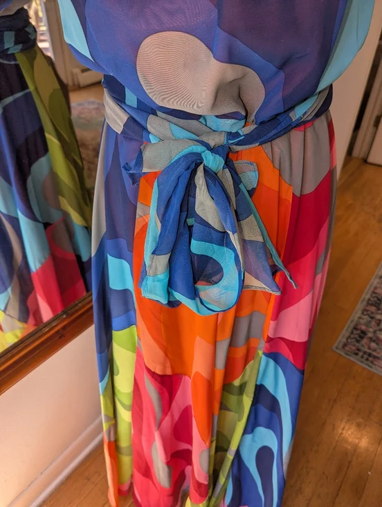 Soft Surroundings Blue Multicolor Halter Maxi Dress - Picture 10 of 10